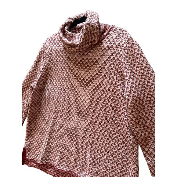 Fat Face Women's Red Phoebe Pattern Jumper Pull Over Sz US 12 Holiday Cowl Neck - Picture 3 of 5
